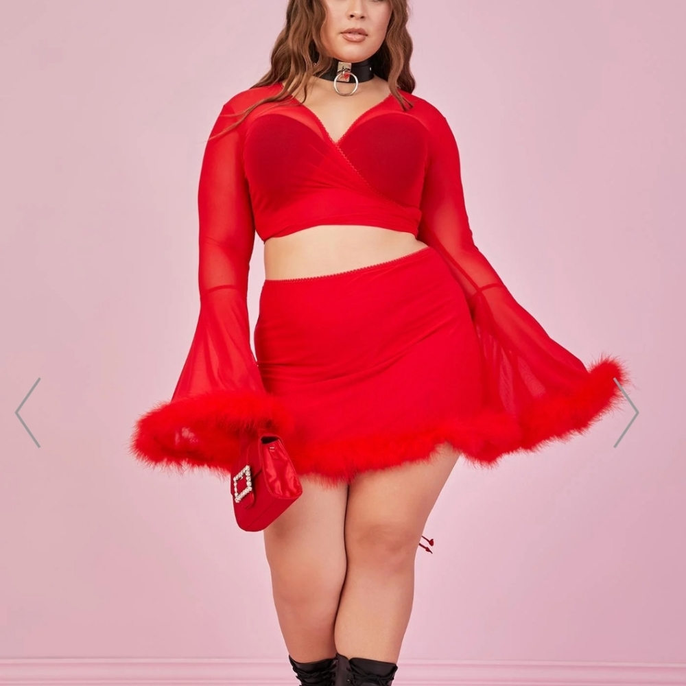 Sugar Thrillz Dolls Kill Red Feather Top